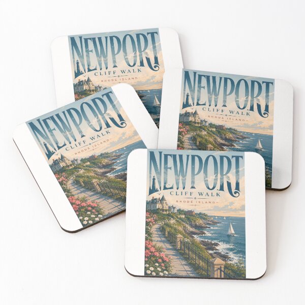 Item preview, Newport Cliff Walk Rhode Island with Gilded Age Mansions and Atlantic Coast designed and sold by Places On Earth.