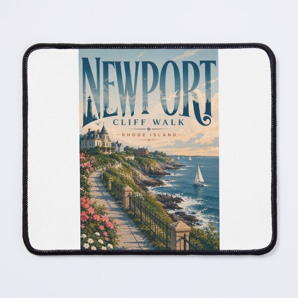 Item preview, Newport Cliff Walk Rhode Island with Gilded Age Mansions and Atlantic Coast designed and sold by Places On Earth.