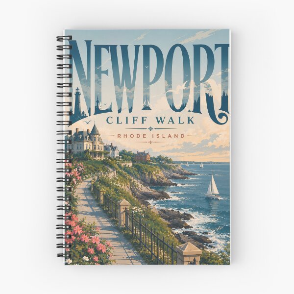 Item preview, Newport Cliff Walk Rhode Island with Gilded Age Mansions and Atlantic Coast designed and sold by Places On Earth.