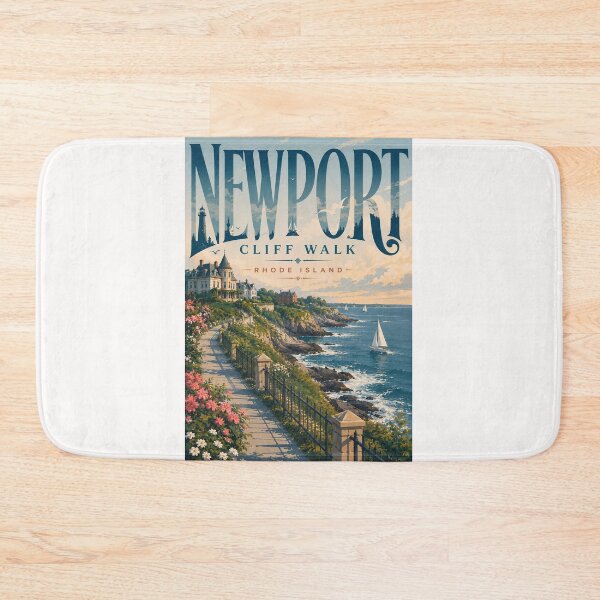 Item preview, Newport Cliff Walk Rhode Island with Gilded Age Mansions and Atlantic Coast designed and sold by Places On Earth.