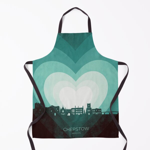 Item preview, Chepstow Wales Skyline Hearts Teal designed and sold by ArtPrints.