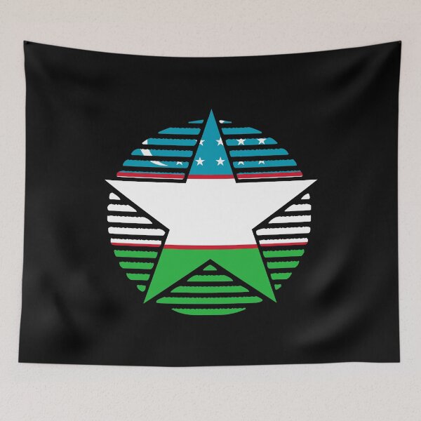 Item preview, Retro Uzbekistan Flag Star UZ designed and sold by shitpostee.