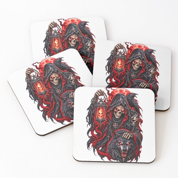 Item preview, Crimson Night Reaper – Skull Wolf Gothic Dark Fantasy designed and sold by treandsart.