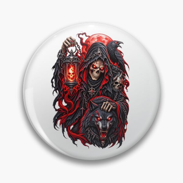 Item preview, Crimson Night Reaper – Skull Wolf Gothic Dark Fantasy designed and sold by treandsart.