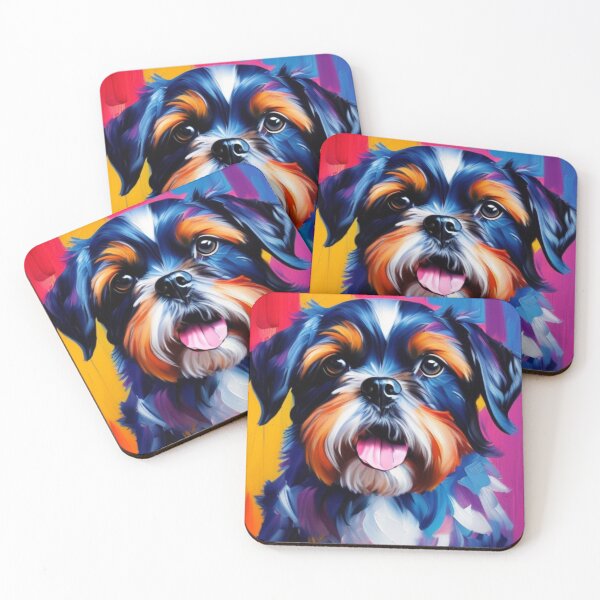 Item preview, I woof therefore I am, oil art Affenpinscher portrait painting dog color magnet designed and sold by pawsome purrfect.