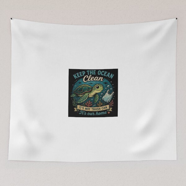 Item preview, Keep The Ocean Clean Turtle designed and sold by ThilankaDesign.