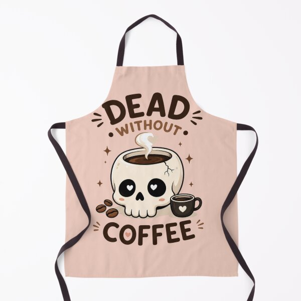 Item preview, Dead Without Coffee Cute Skull | Kawaii Coffee Lover Sticker | Funny Caffeine Illustration designed and sold by Sanika arts .