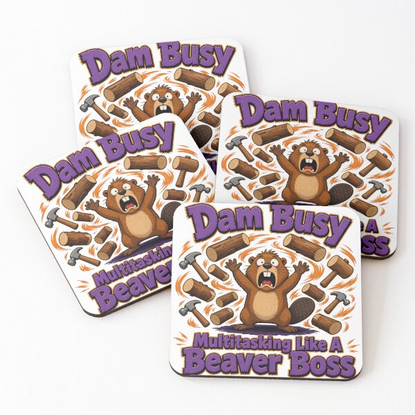 Item preview, Dam Busy Multitasking Beaver Boss Design designed and sold by TshirtsOnline-.