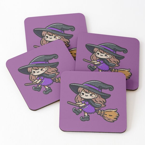Item preview, Kawaii Witch Flying Broom Halloween Embroidery Patch Sticker designed and sold by · GAMING SOUL ·.