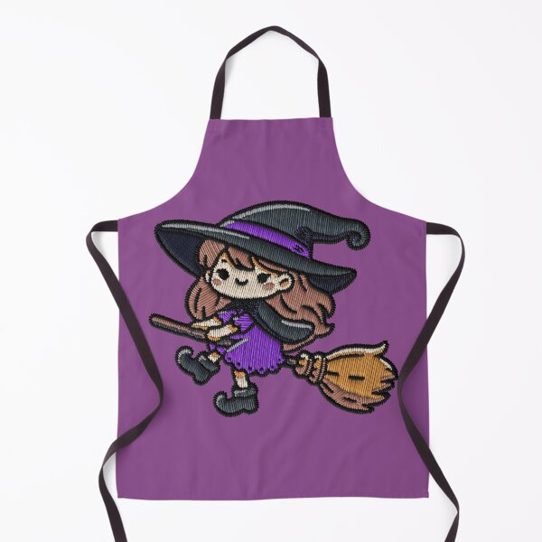 Item preview, Kawaii Witch Flying Broom Halloween Embroidery Patch Sticker designed and sold by · GAMING SOUL ·.