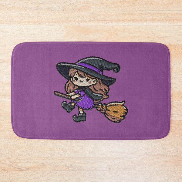 Item preview, Kawaii Witch Flying Broom Halloween Embroidery Patch Sticker designed and sold by · GAMING SOUL ·.