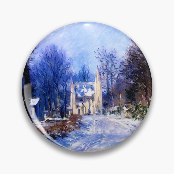 Item preview, Road to Giverny in Winter: A Serene Impressionist Landscape  designed and sold by artdesignsnow.