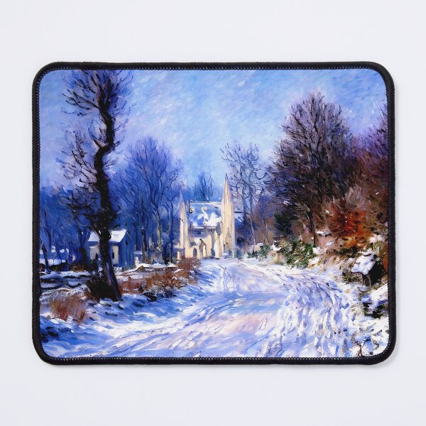 Item preview, Road to Giverny in Winter: A Serene Impressionist Landscape  designed and sold by artdesignsnow.