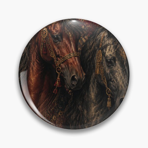 Item preview, Royal Arabian Horses – Dark Luxury Oriental Portrait Art Print – Equestrian Wall Decor designed and sold by @SHINTOSARTSTORE.