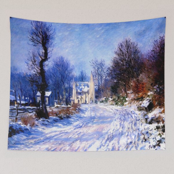 Item preview, Road to Giverny in Winter: A Serene Impressionist Landscape  designed and sold by artdesignsnow.
