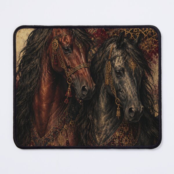Item preview, Royal Arabian Horses – Dark Luxury Oriental Portrait Art Print – Equestrian Wall Decor designed and sold by @SHINTOSARTSTORE.
