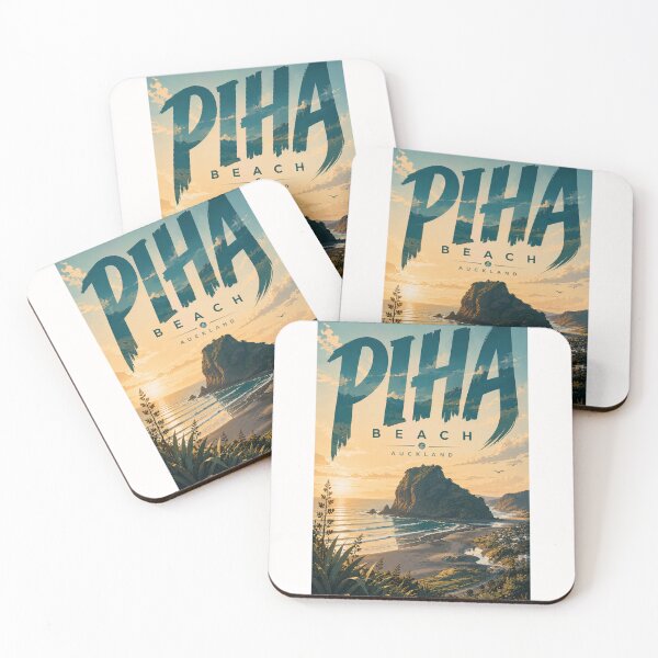 Item preview, Piha Beach and Lion Rock on Auckland West Coast New Zealand designed and sold by Places On Earth.