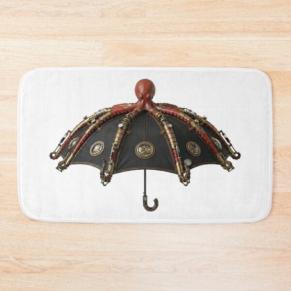 Item preview, Gothic Steampunk Mechanical Octopus Black Parasol Umbrella Art designed and sold by octozap.