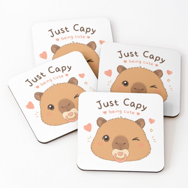 Item preview, Cute Capybara Just Being Cute – Kawaii Winking Capy with Pacifier designed and sold by FennyWijayaMomo.