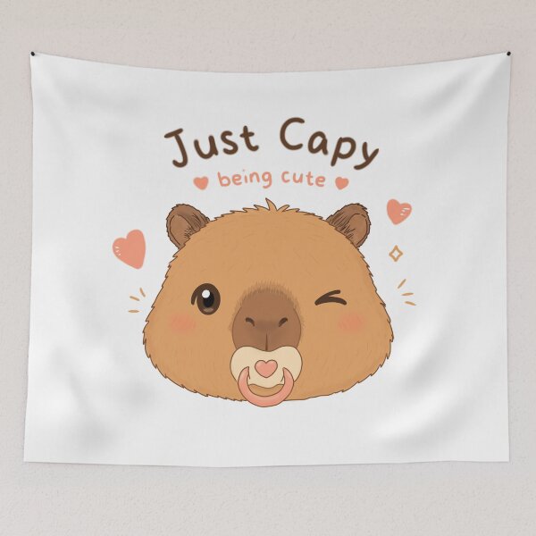Item preview, Cute Capybara Just Being Cute – Kawaii Winking Capy with Pacifier designed and sold by FennyWijayaMomo.