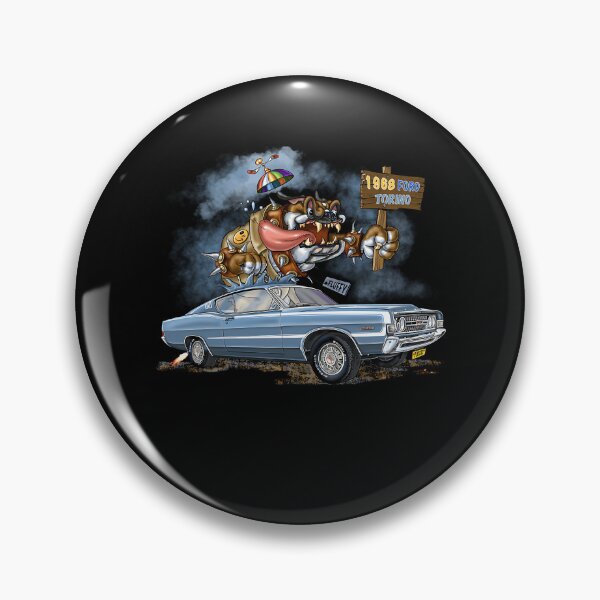 Item preview, 1968 Ford Torino Muscle Car Cartoon Bulldog designed and sold by suharshaka.
