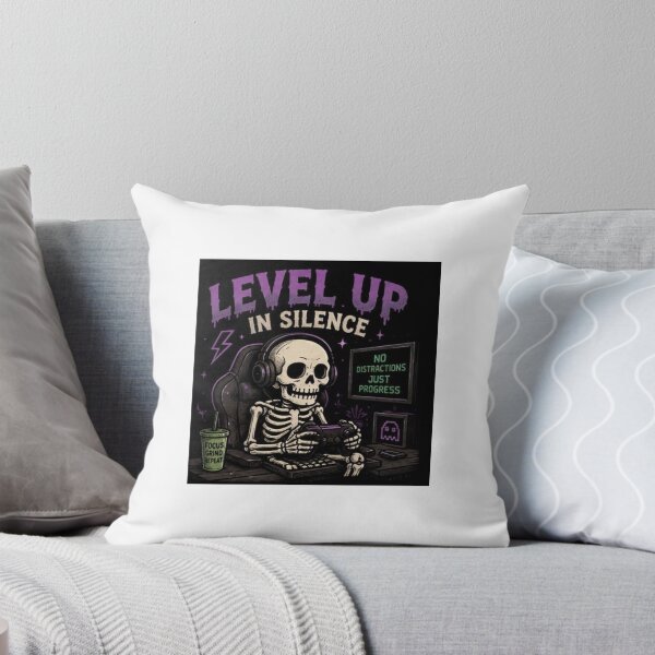 Item preview, Level Up In Silence Gamer Skeleton designed and sold by ThilankaDesign.
