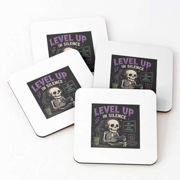 Item preview, Level Up In Silence Gamer Skeleton designed and sold by ThilankaDesign.