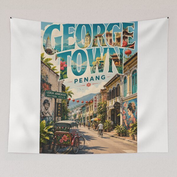 Item preview, George Town Penang Heritage Streets and Historic Malaysian Landmarks designed and sold by Places On Earth.