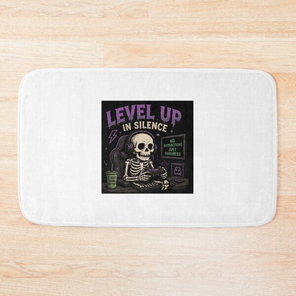 Item preview, Level Up In Silence Gamer Skeleton designed and sold by ThilankaDesign.