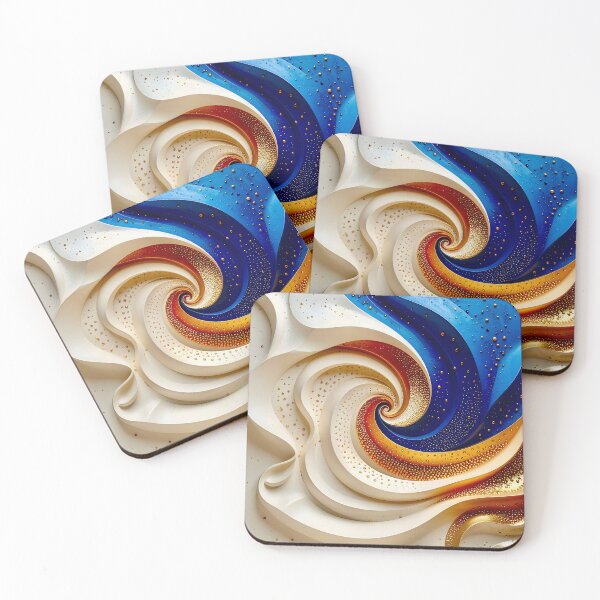 Item preview, Colorful Swirling Abstract Pattern in Blue and Gold designed and sold by Vicky Brago-Mitchell®.