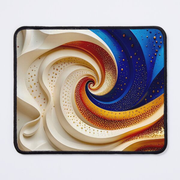 Item preview, Colorful Swirling Abstract Pattern in Blue and Gold designed and sold by Vicky Brago-Mitchell®.