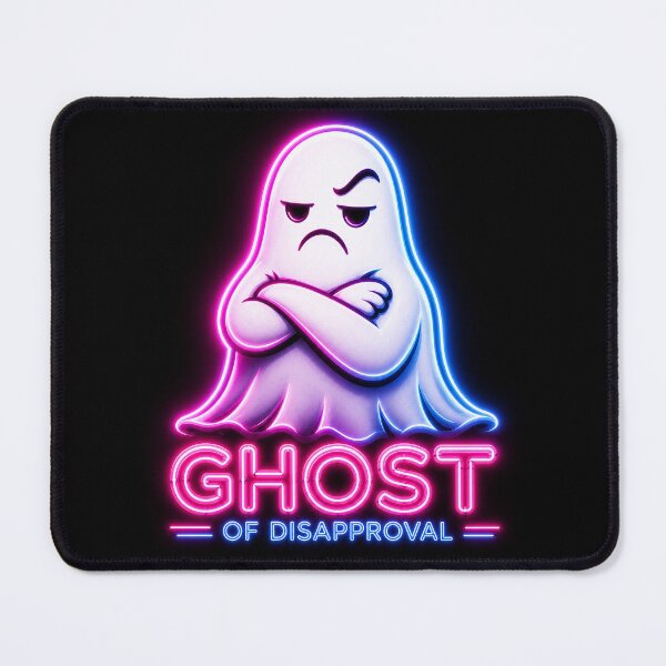 Item preview, Ghost of Disapproval – Funny Neon Grumpy Ghost designed and sold by Abidel.