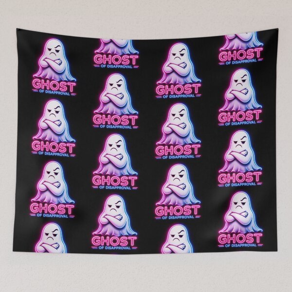 Item preview, Ghost of Disapproval – Funny Neon Grumpy Ghost designed and sold by Abidel.