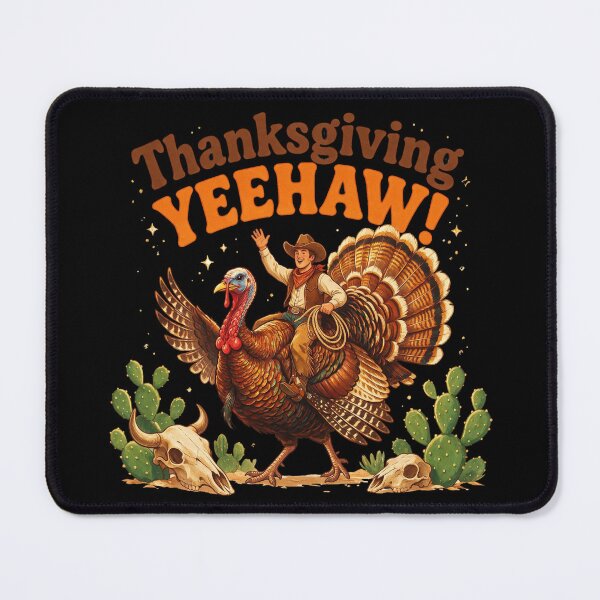 Item preview, Thanksgiving Yeehaw Funny Cowboy Riding Turkey Western designed and sold by CF_VintageDesign.