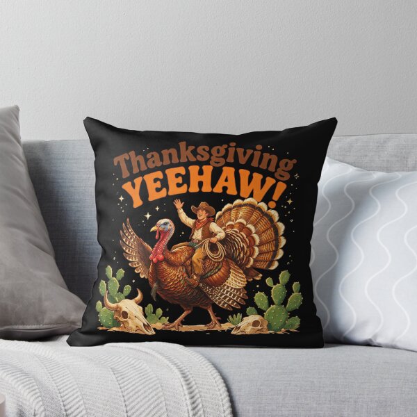 Item preview, Thanksgiving Yeehaw Funny Cowboy Riding Turkey Western designed and sold by CF_VintageDesign.