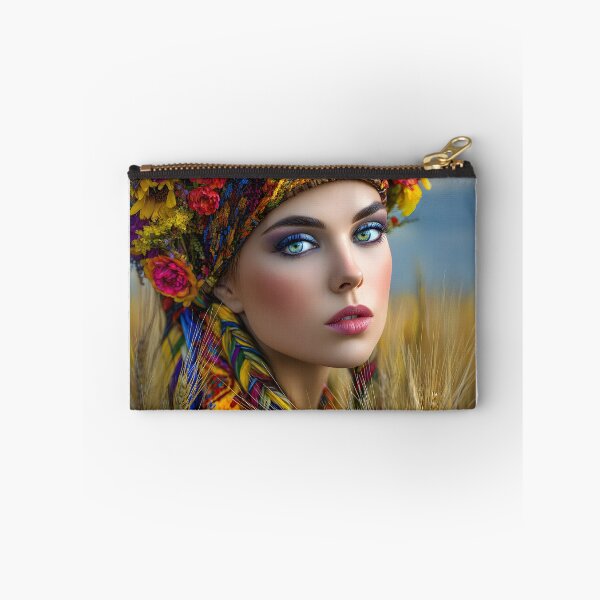 Item preview, Vibrant Floral Portrait in Golden Wheat Field designed and sold by Artessie.