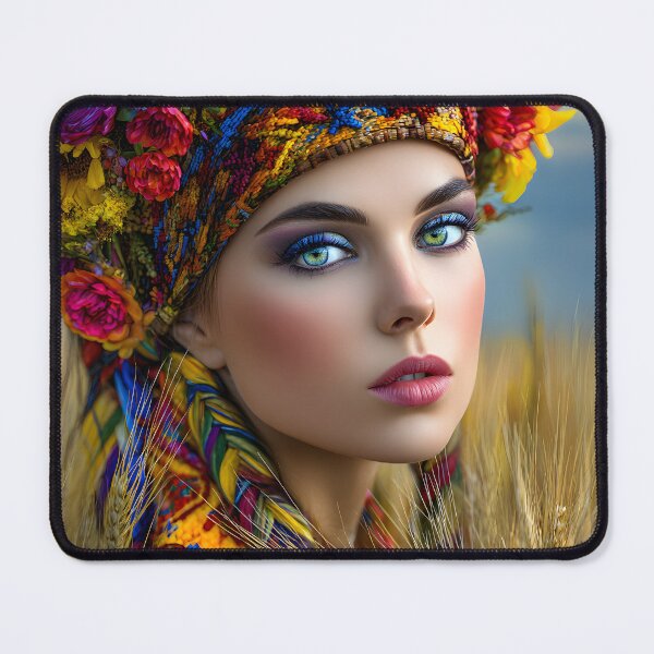 Item preview, Vibrant Floral Portrait in Golden Wheat Field designed and sold by Artessie.