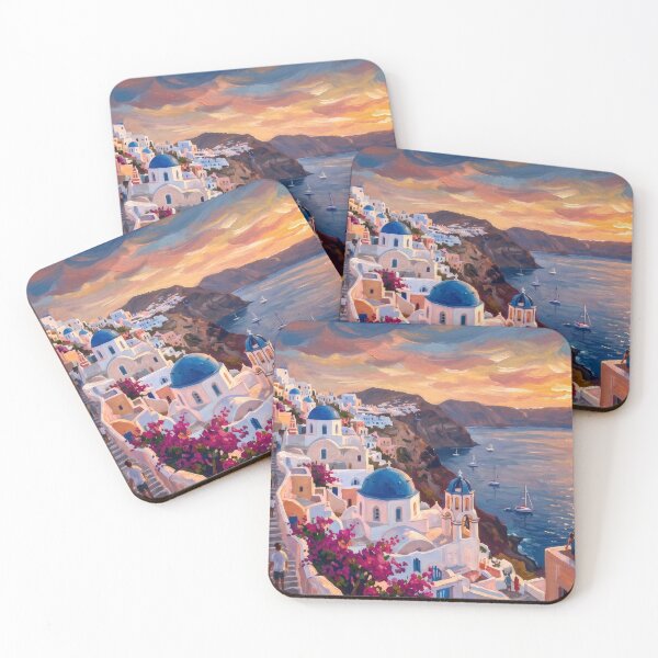 Item preview, Sunset Over Oia Santorini designed and sold by RedPeaStudio.