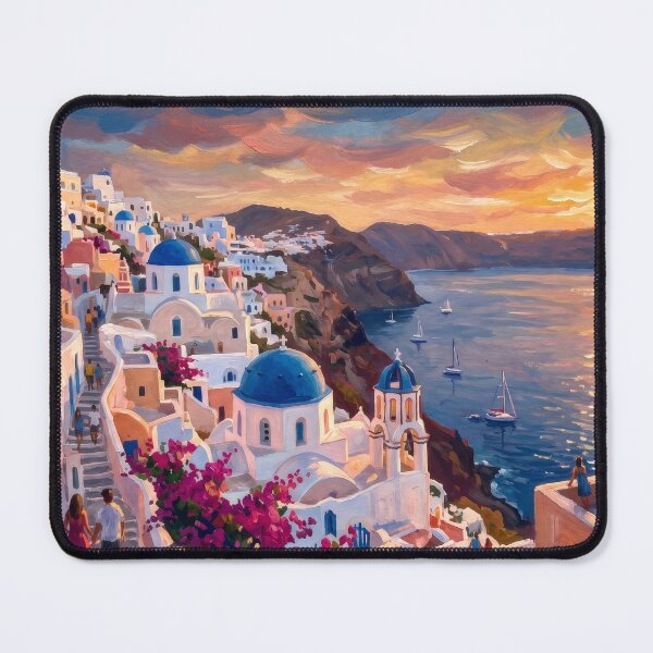 Item preview, Sunset Over Oia Santorini designed and sold by RedPeaStudio.