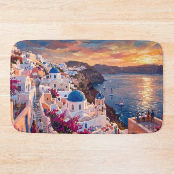 Item preview, Sunset Over Oia Santorini designed and sold by RedPeaStudio.