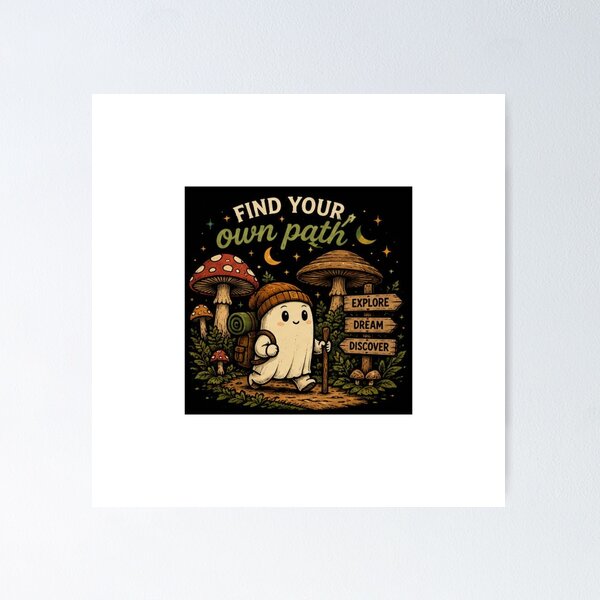 Item preview, Find Your Own Path Ghost Mushroom designed and sold by ThilankaDesign.