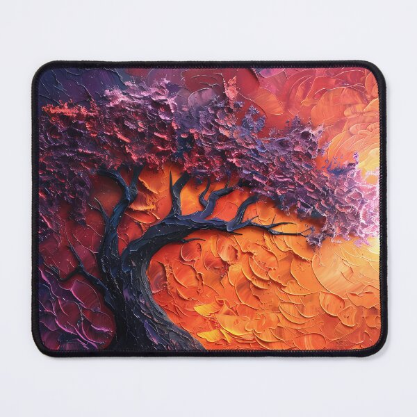 Item preview, Celestial Sunrise Vibrant Abstract Impasto Tree Artwork designed and sold by lyliamanjaga.