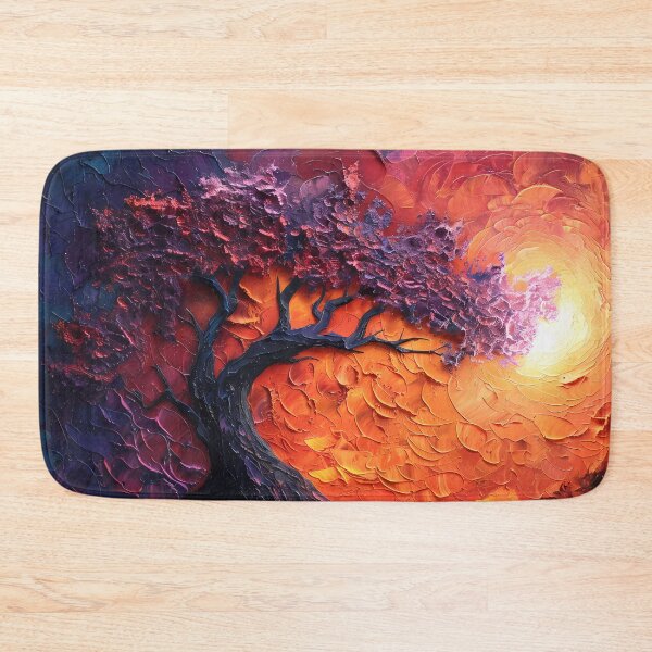 Item preview, Celestial Sunrise Vibrant Abstract Impasto Tree Artwork designed and sold by lyliamanjaga.