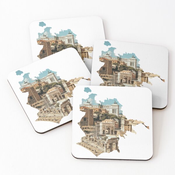 Item preview, Rome Map Roman Forum Altare della Patria Ancient Ruins Silhouette designed and sold by Maroan93.