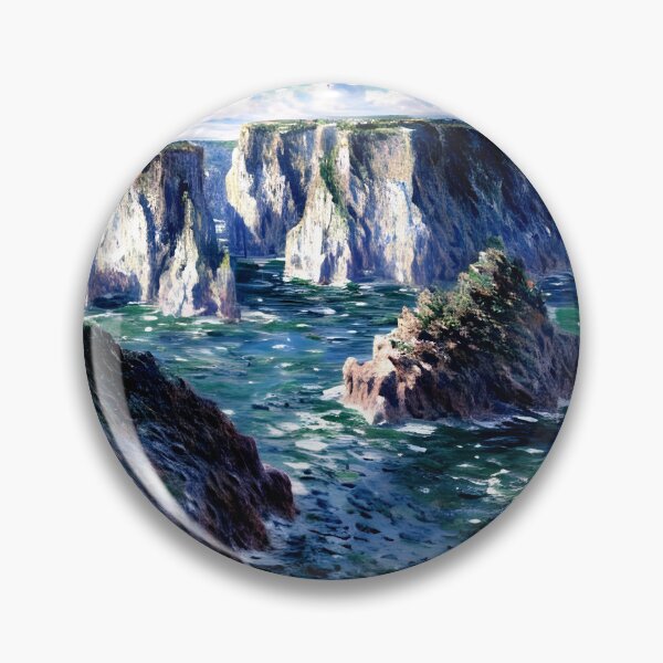 Item preview, Rocks at Belle-Île: A Dramatic Impressionist Seascape of Rugged Coastal Cliffs designed and sold by artdesignsnow.
