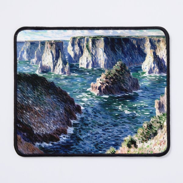 Item preview, Rocks at Belle-Île: A Dramatic Impressionist Seascape of Rugged Coastal Cliffs designed and sold by artdesignsnow.