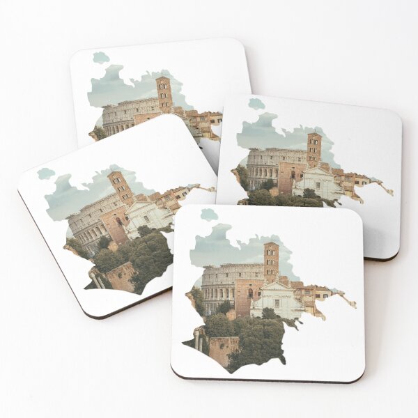 Item preview, Rome Map Santa Francesca Romana Colosseum Skyline Silhouette designed and sold by Maroan93.