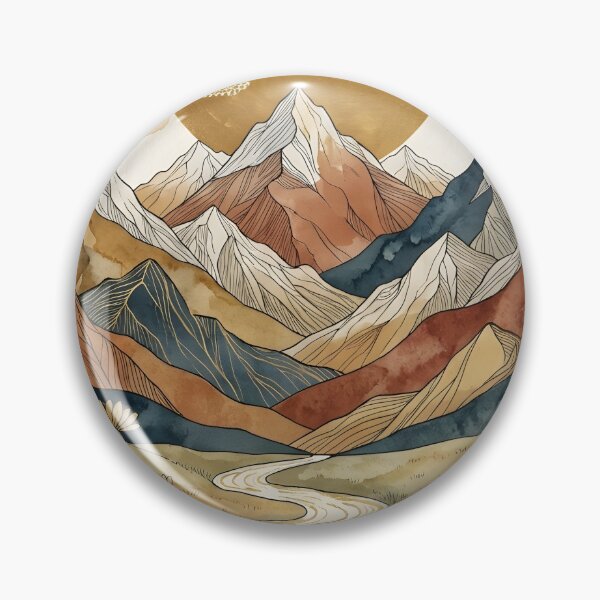 Item preview, Celestial Mountain Valley Abstract Watercolor & Gold Illustration designed and sold by lyliamanjaga.