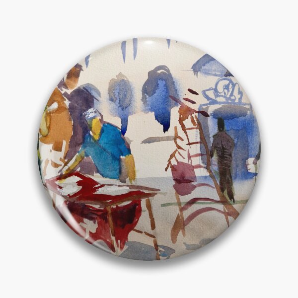 Item preview, Lively street scene watercolor painting designed and sold by MikeJory.