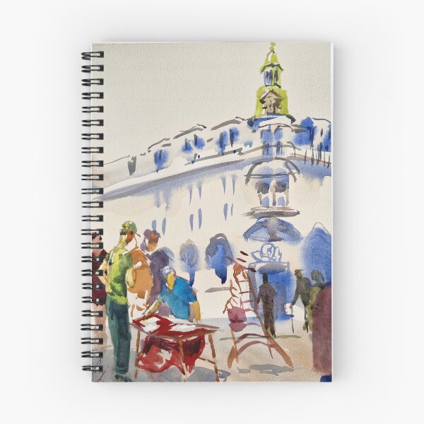 Item preview, Lively street scene watercolor painting designed and sold by MikeJory.